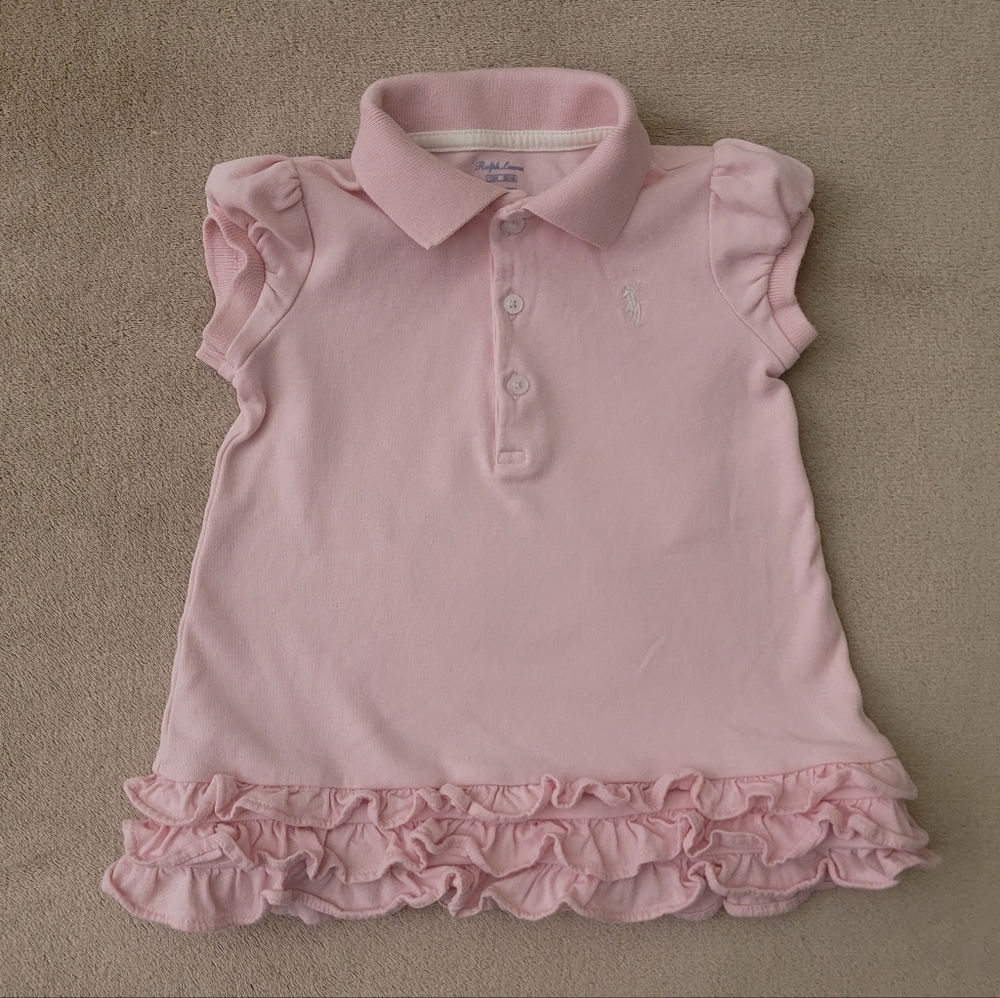 Ralph Lauren Baby Girl Polo Cupcake Short Sleeve Dress Size 12 Months